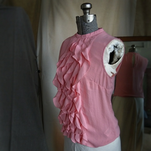 H&M Tops - H&M Sleeveless Ruffle Blouse 6 Pink
